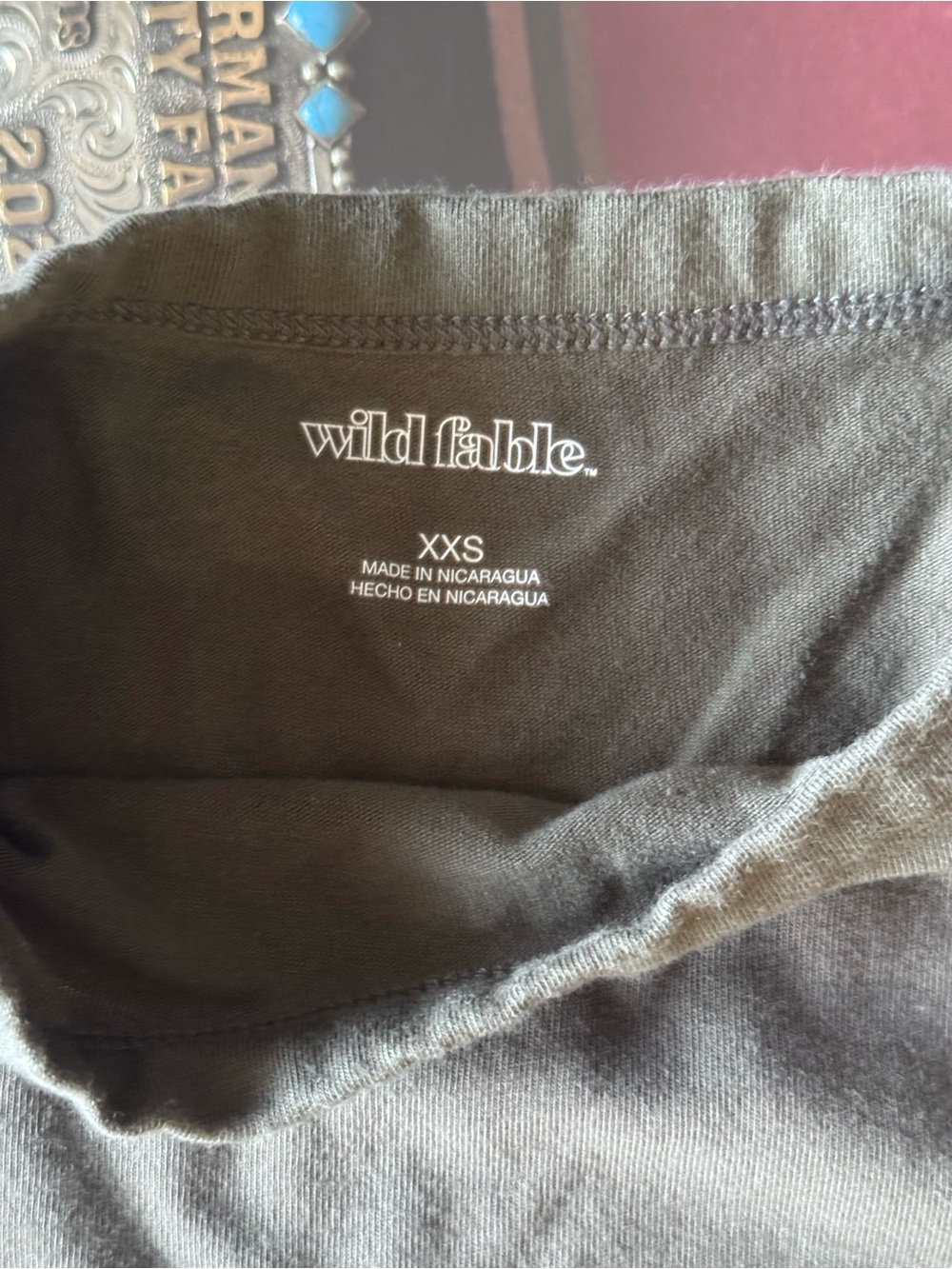 wild fable Olive Green Cropped Tee - Picture 2 of 2